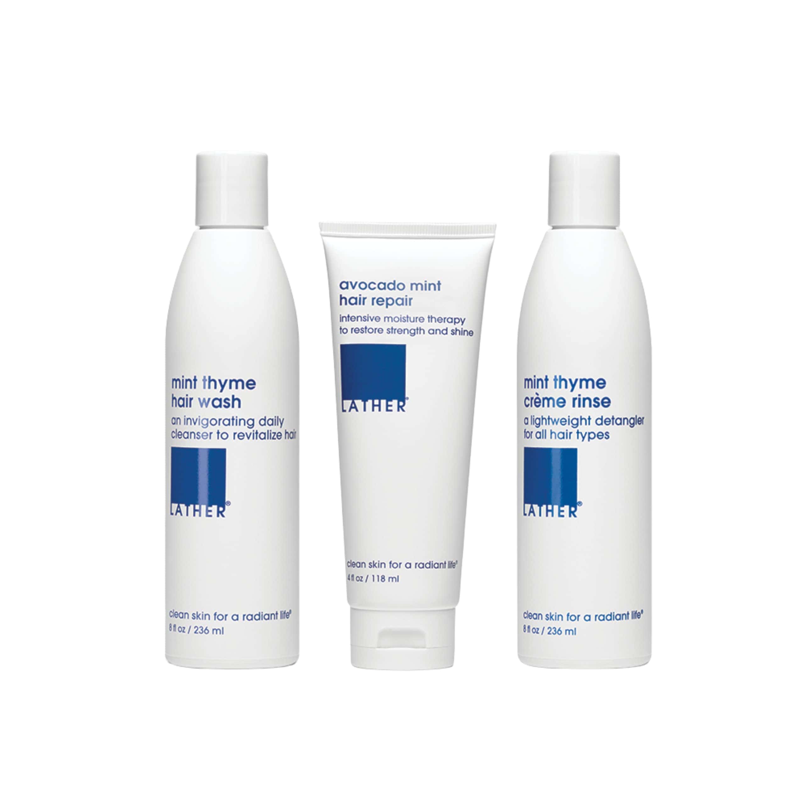 Set de Champú Hidratante Diario Suave de Menta LATHER