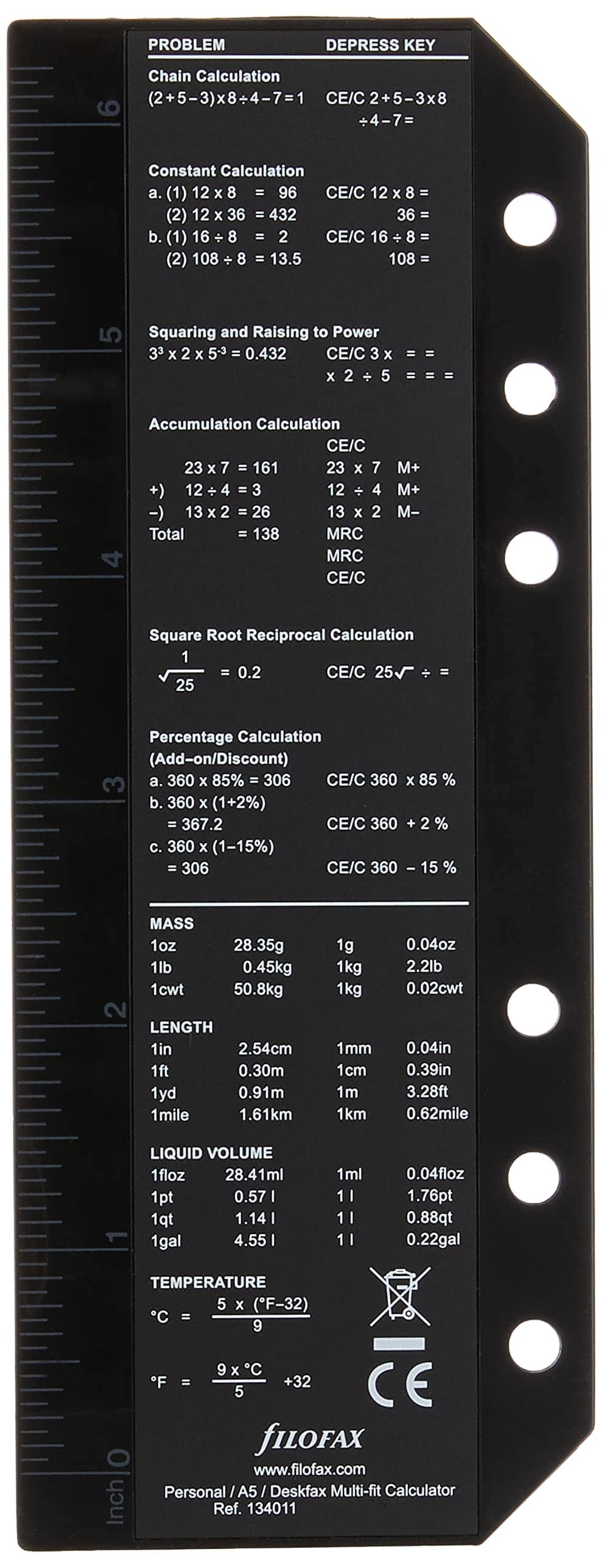 Calculadora Filofax Personal/A5/Deskfax (B134011), Negro - Imagen 4