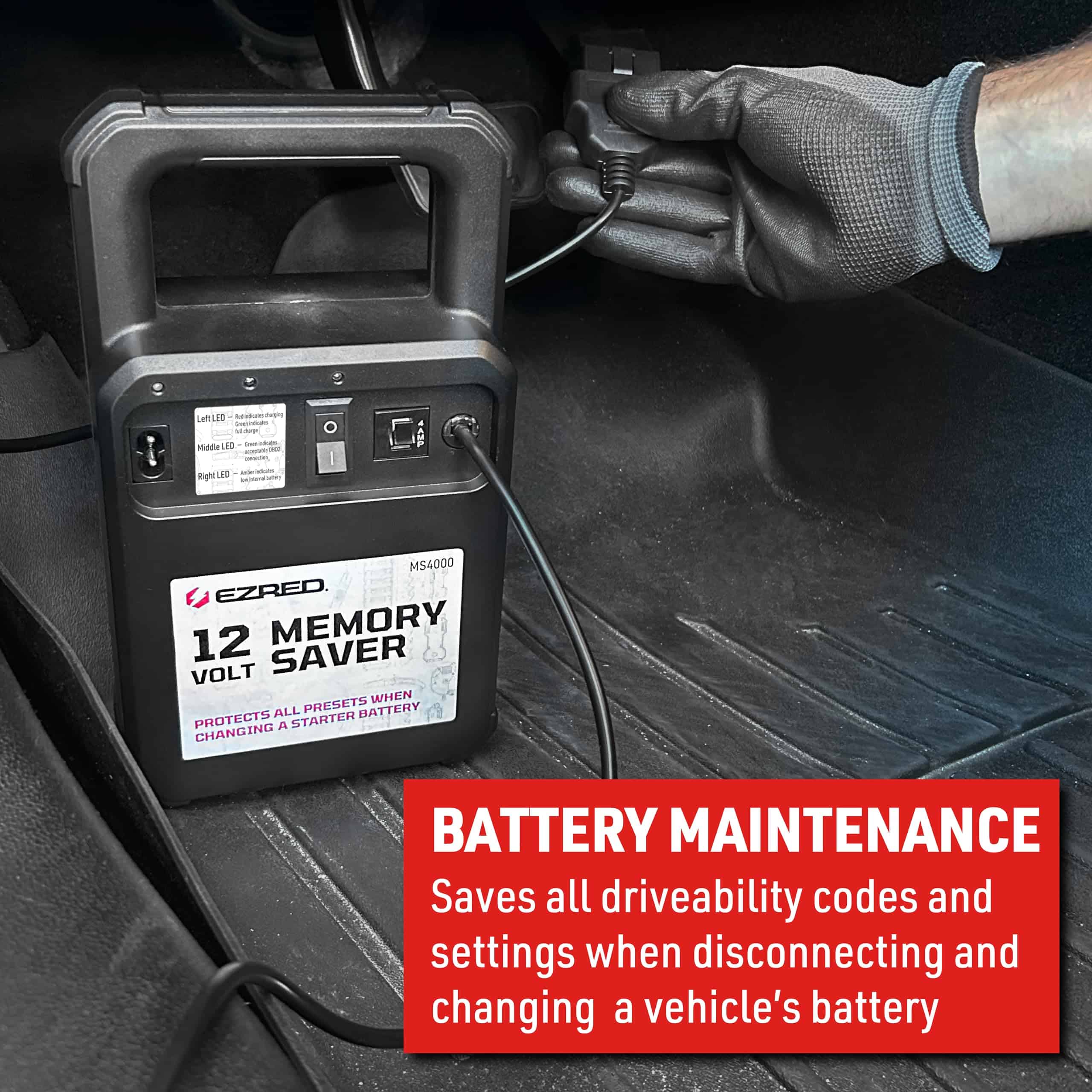 EZRED MS4000 Automotive Memory Saver With Built In Charger, - Imagen 4