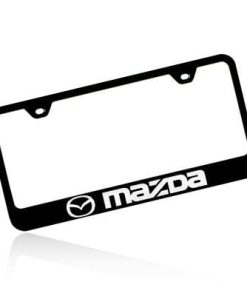 Marco de matrícula de metal negro con logo de Mazda de