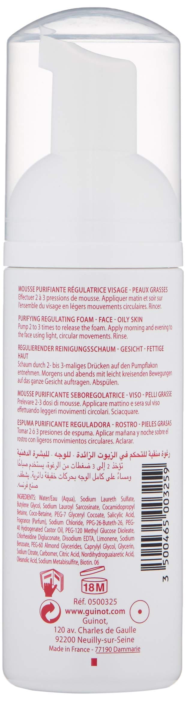 Espuma Limpiadora Microbiótica Guinot, 5.07 Fl Oz - Imagen 3