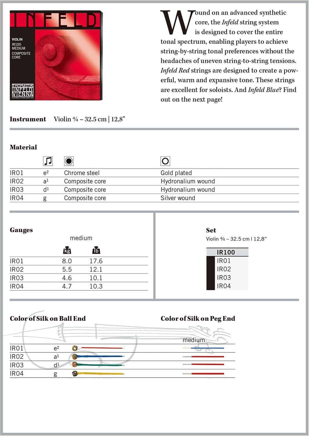 Cuerda de violín Thomastik-Infeld Infeld Red individual A - - Imagen 3