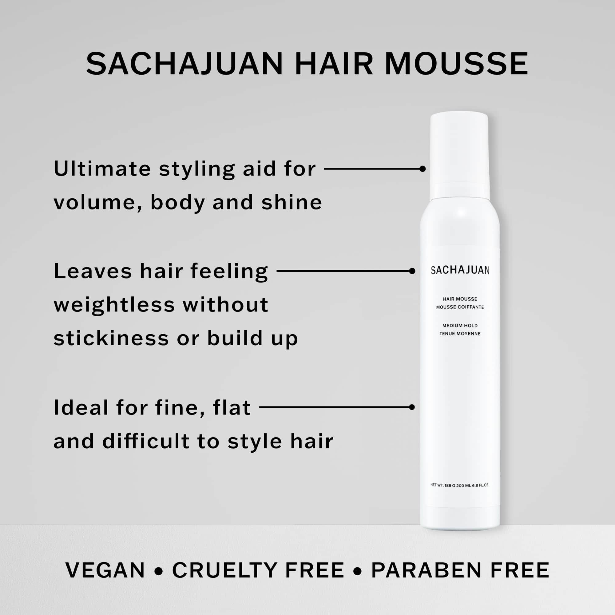Mousse para el cabello SachaJuan Peso neto 189 g 200 ml 6.8 - Imagen 3