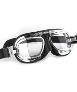 Anteojos de Moto Clásicos de Cuero Halcyon Mk49 en Negro/
