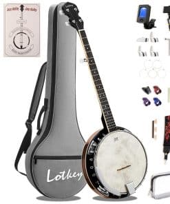 Banjo de 5 Cuerdas Lotkey de 38 Pulgadas, Cabezal de Tambor