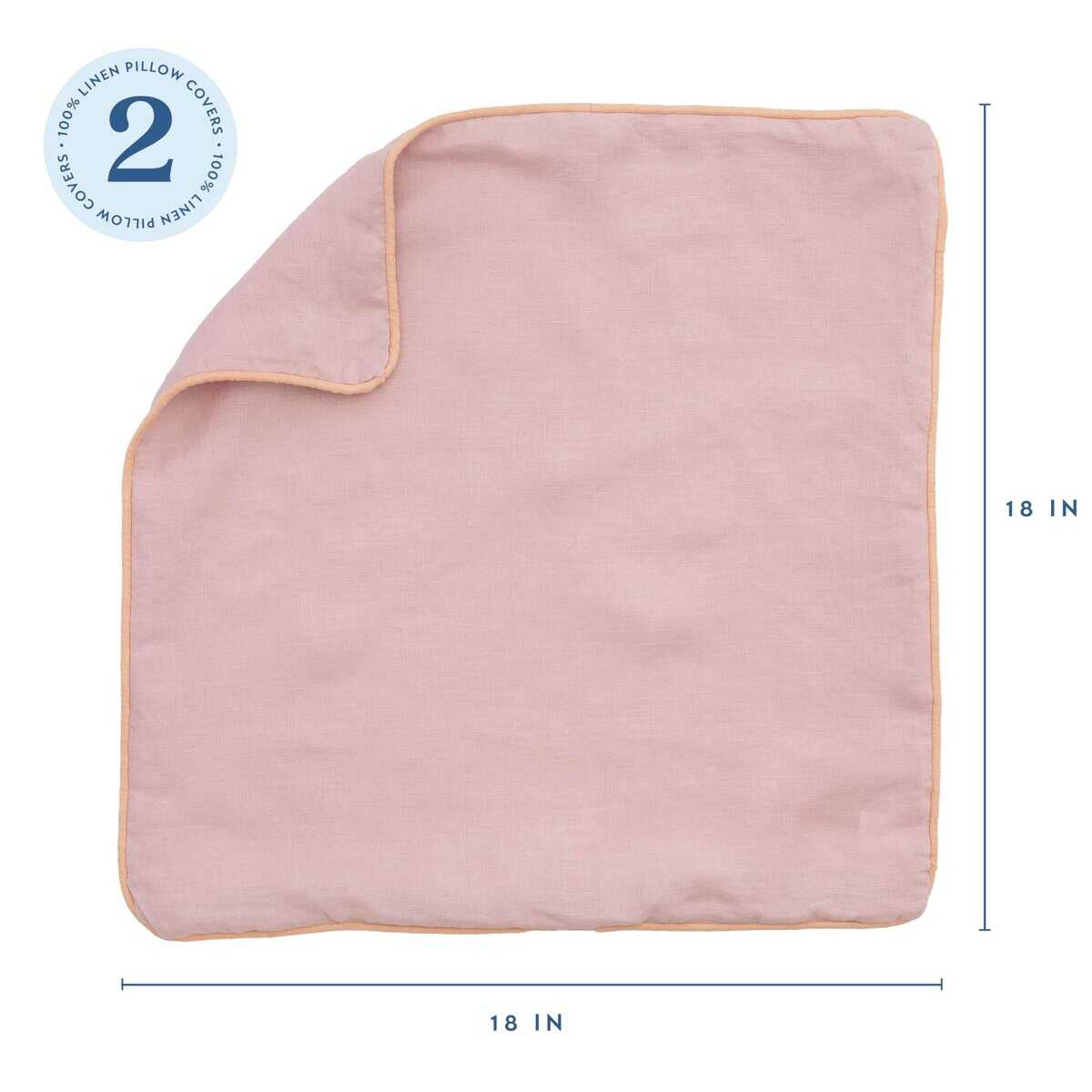 Fundas de almohada de lino ELNY, juego de 2, ultra suaves, - Imagen 3