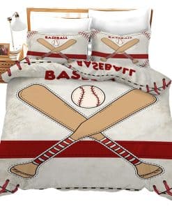 Juego de 3 Piezas de Edredón con Estampado de Béisbol y 2