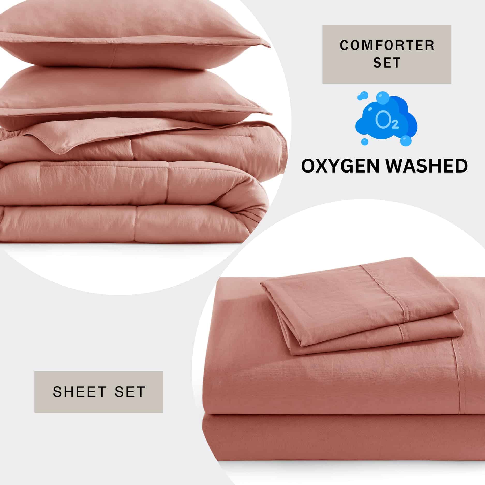 Set de Edredón Twin XL Casa Platino -Rosa Amanecer - Imagen 5