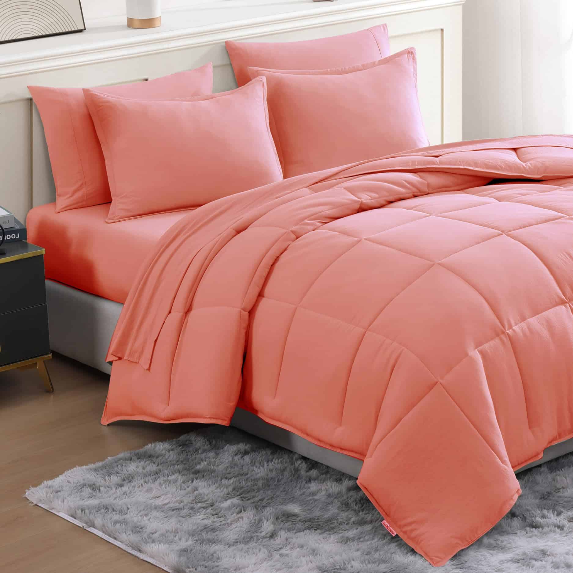 Set de Edredón Twin XL Casa Platino -Rosa Amanecer