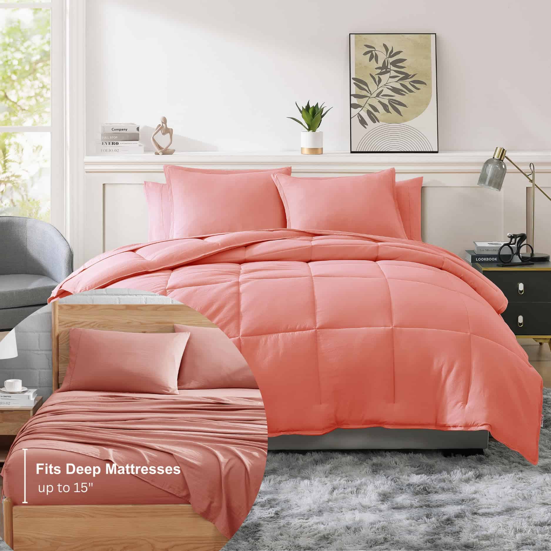 Set de Edredón Twin XL Casa Platino -Rosa Amanecer - Imagen 6