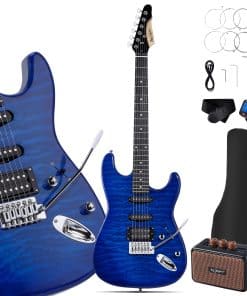 Kit de inicio de guitarra eléctrica Leo Jaymz -Azul Oceano