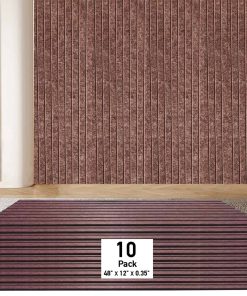 Paquete de 10 Paneles Acústicos, 48" X 12" X 0.35", Paneles