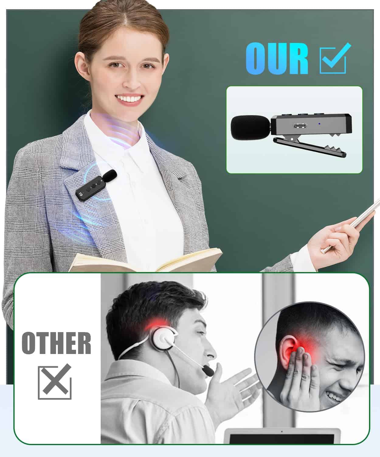 Amplificador de Voz SHIDU con Micrófono Lavalier - Imagen 3