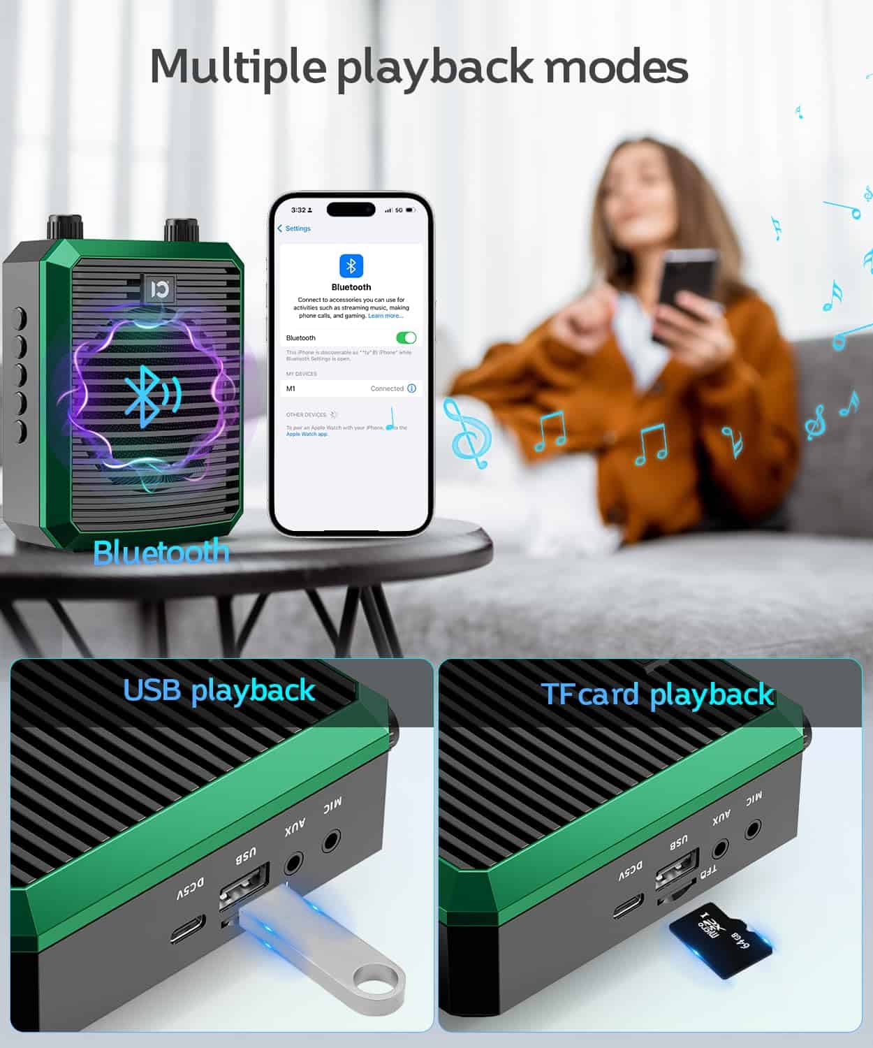 Amplificador de Voz SHIDU con Micrófono Lavalier - Imagen 5