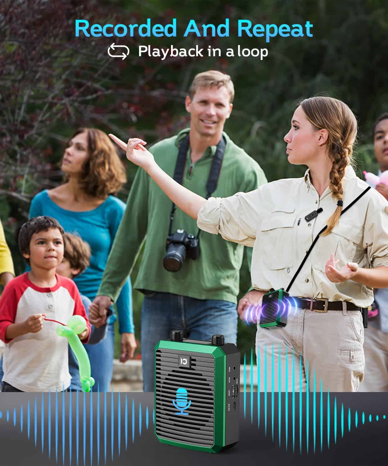 Amplificador de Voz SHIDU con Micrófono Lavalier - Imagen 8