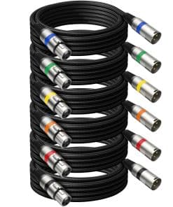 Cables XLR Heams Premium de 6 Paquetes, Libres de Ruido y