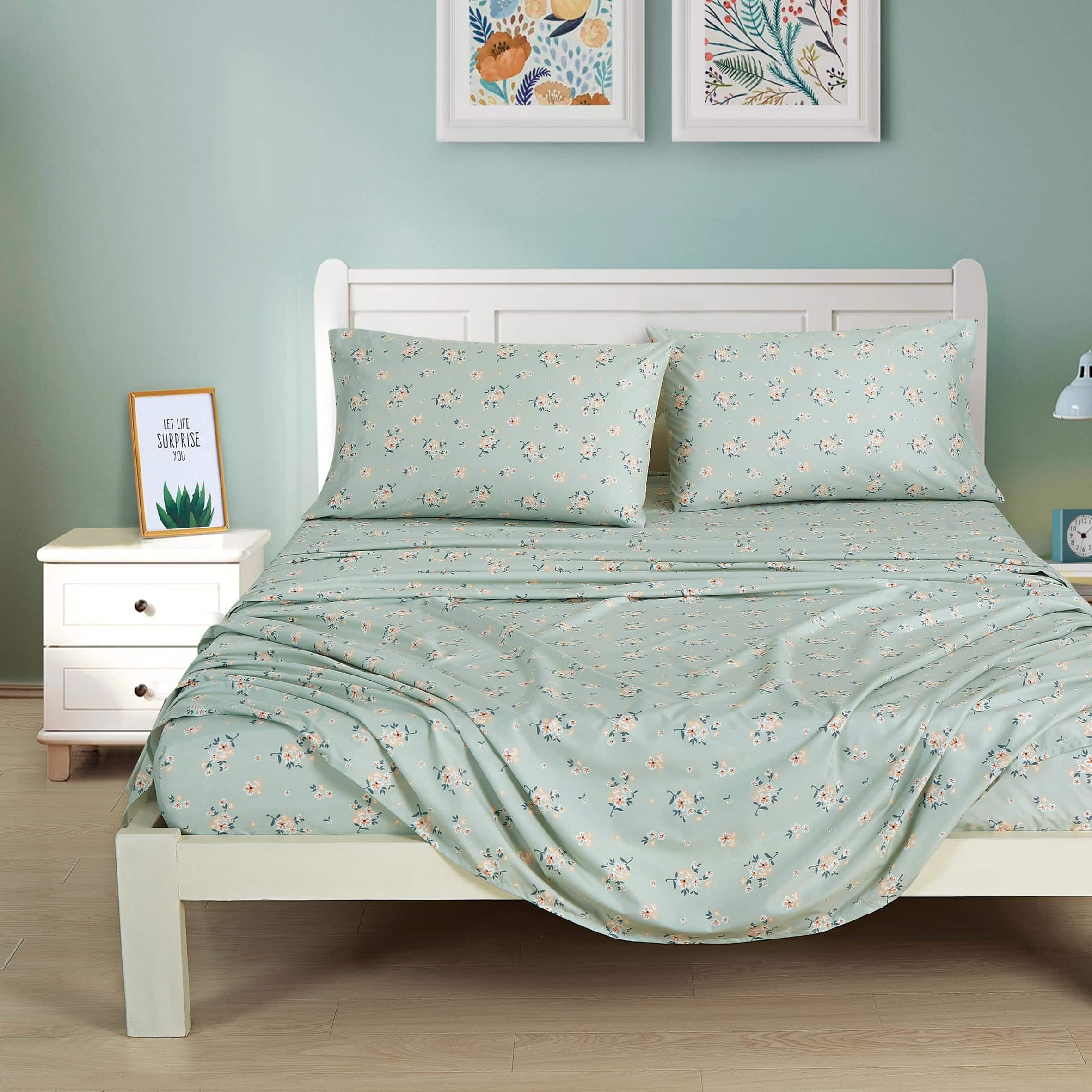 Set de sábanas Chezmoi Collection Thistle 4 piezas -