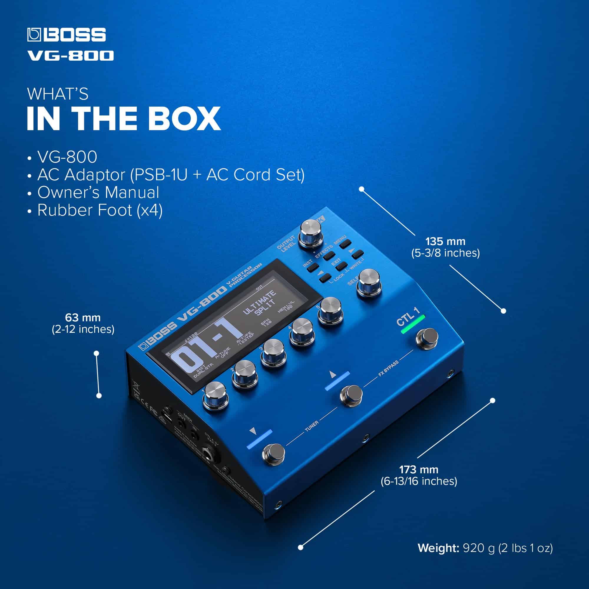 Procesador de Guitarra y Bajo Boss VG-800 V-Guitar - Imagen 5