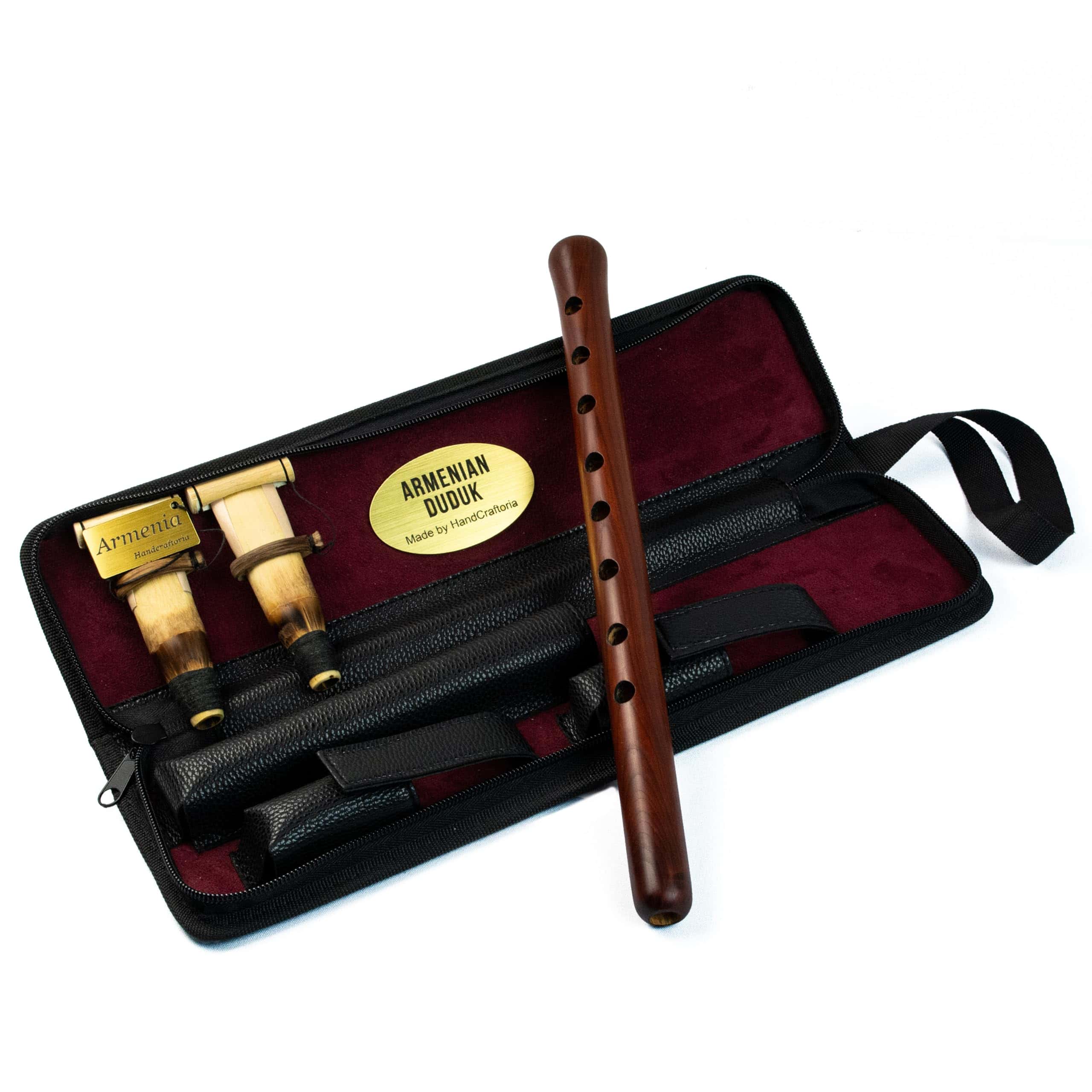 Duduk armenio de madera de albaricoque con estuche de