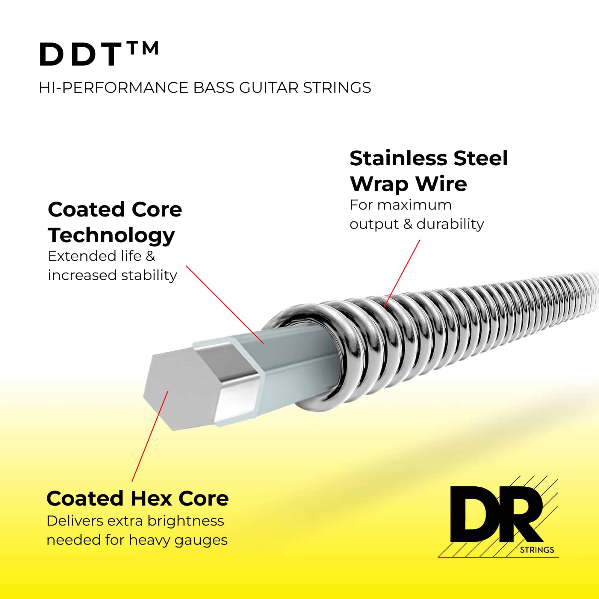 Cuerdas de Bajo DR Strings DDT: Drop Down Tuning Bass Heavy - Imagen 5