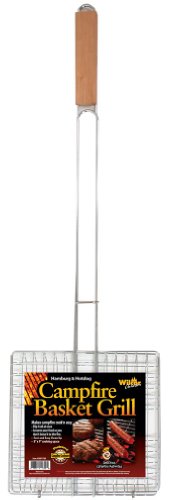 Parrilla de cesta para fogata con asa larga, versión