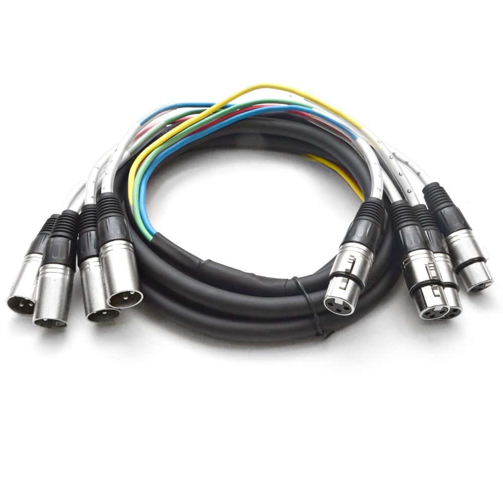 Cable Serpiente XLR de 4 Canales de Seismic Audio - 10 Pies