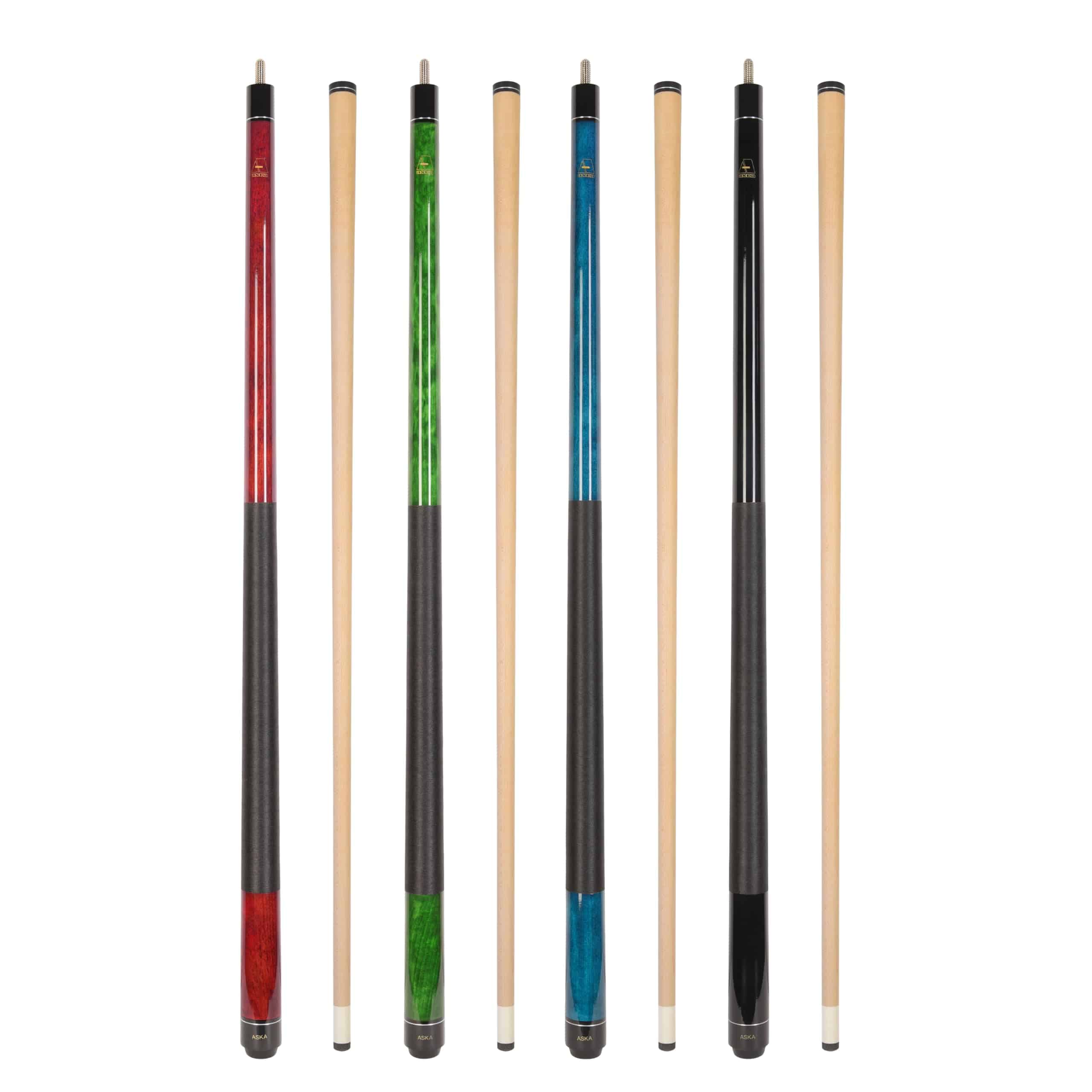 Set de 4 palos de billar Aska de 2 piezas LEC, 58 pulgadas,