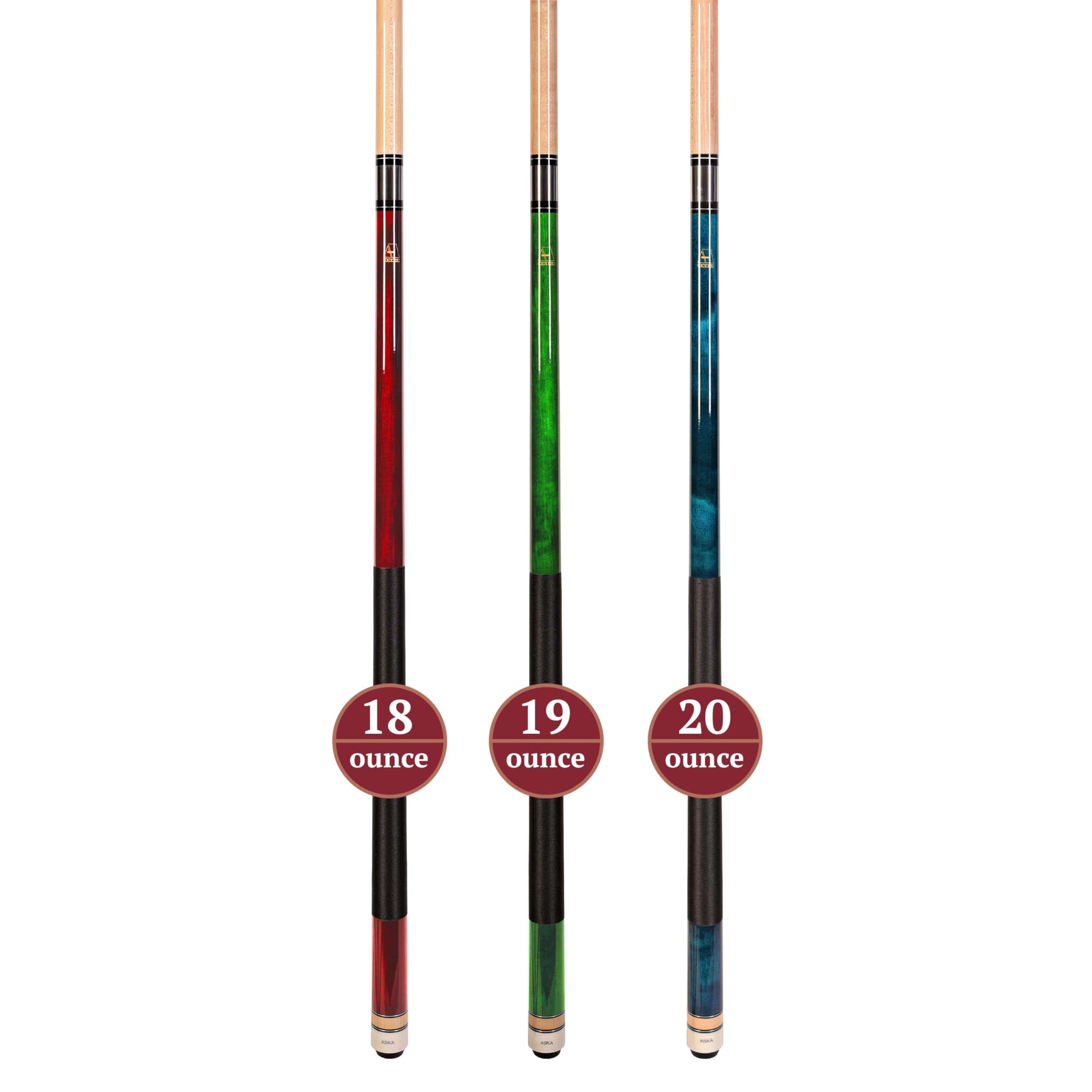 Set de 3 Palos de Billar de Arce Aska, 58 Pulgadas, Punta - Imagen 4