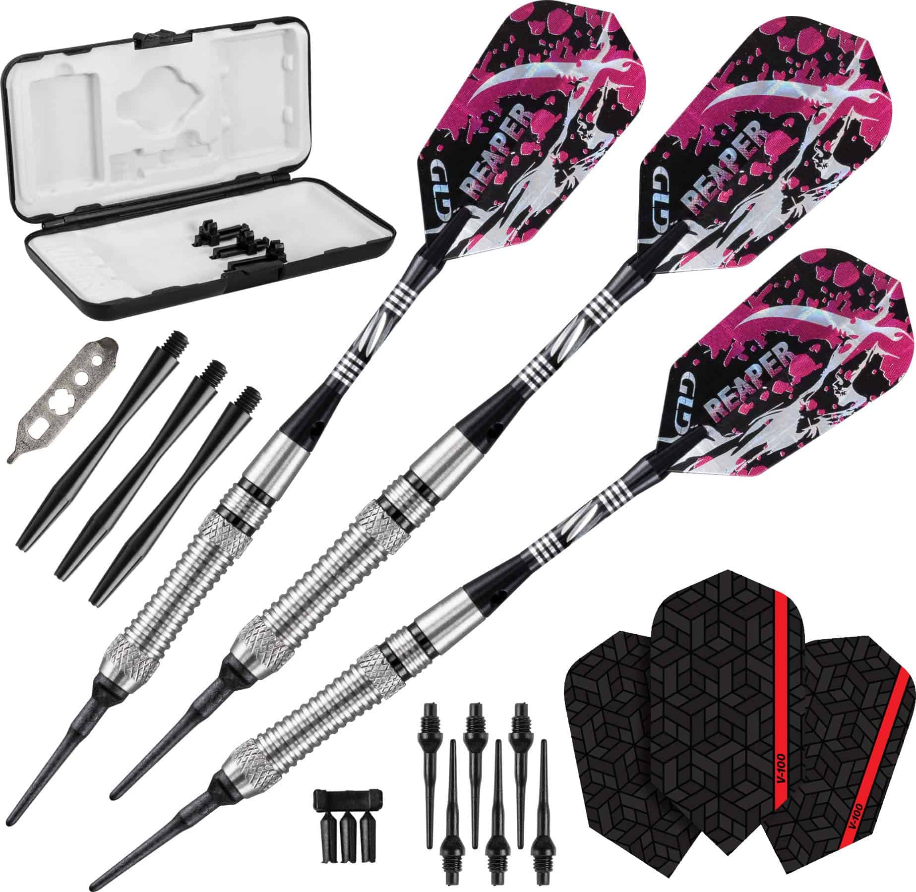Dardos de Punta Blanda Grim Reaper Viper con Estuche de