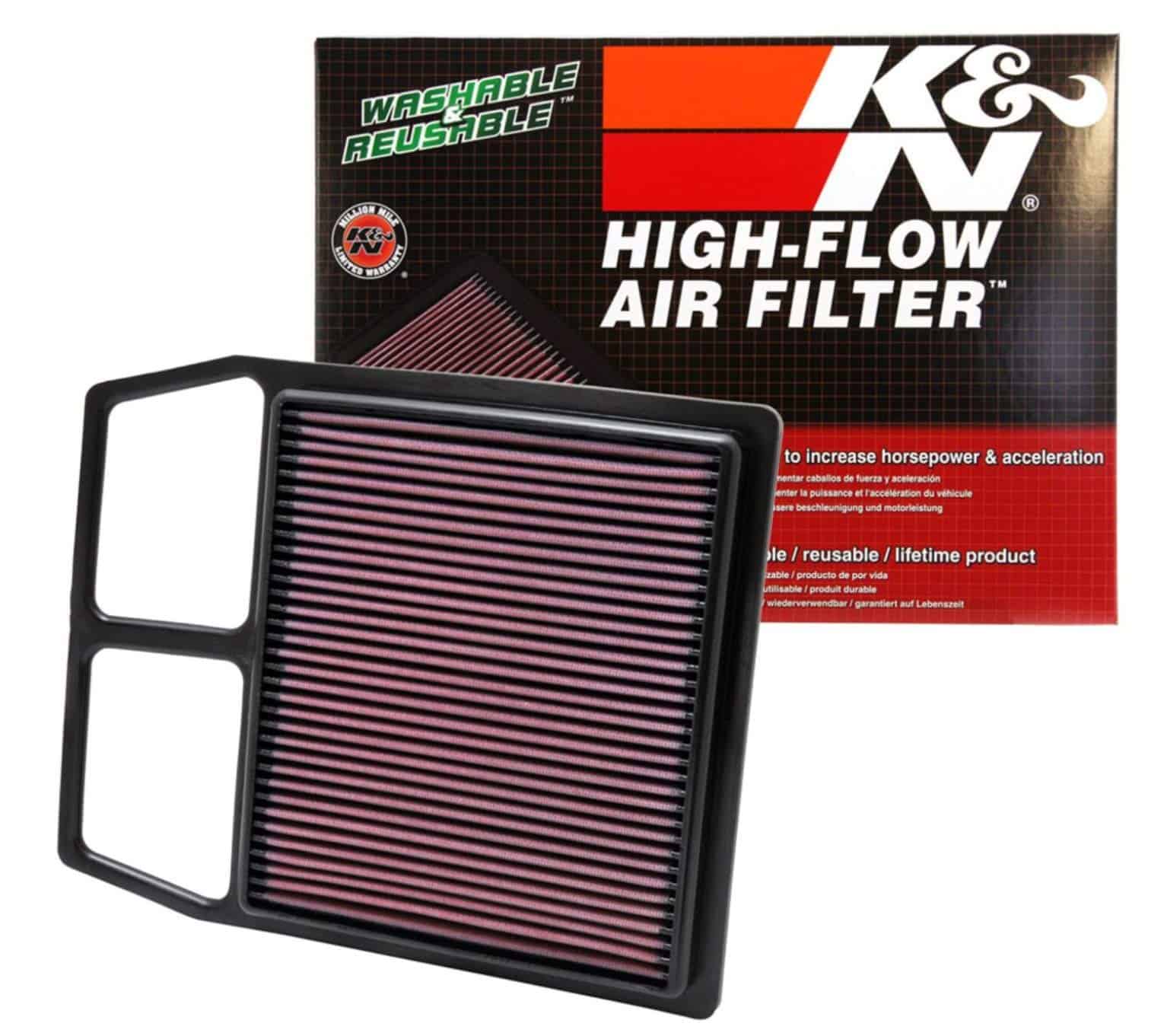 Filtro de aire del motor K&N: Alto -Negro