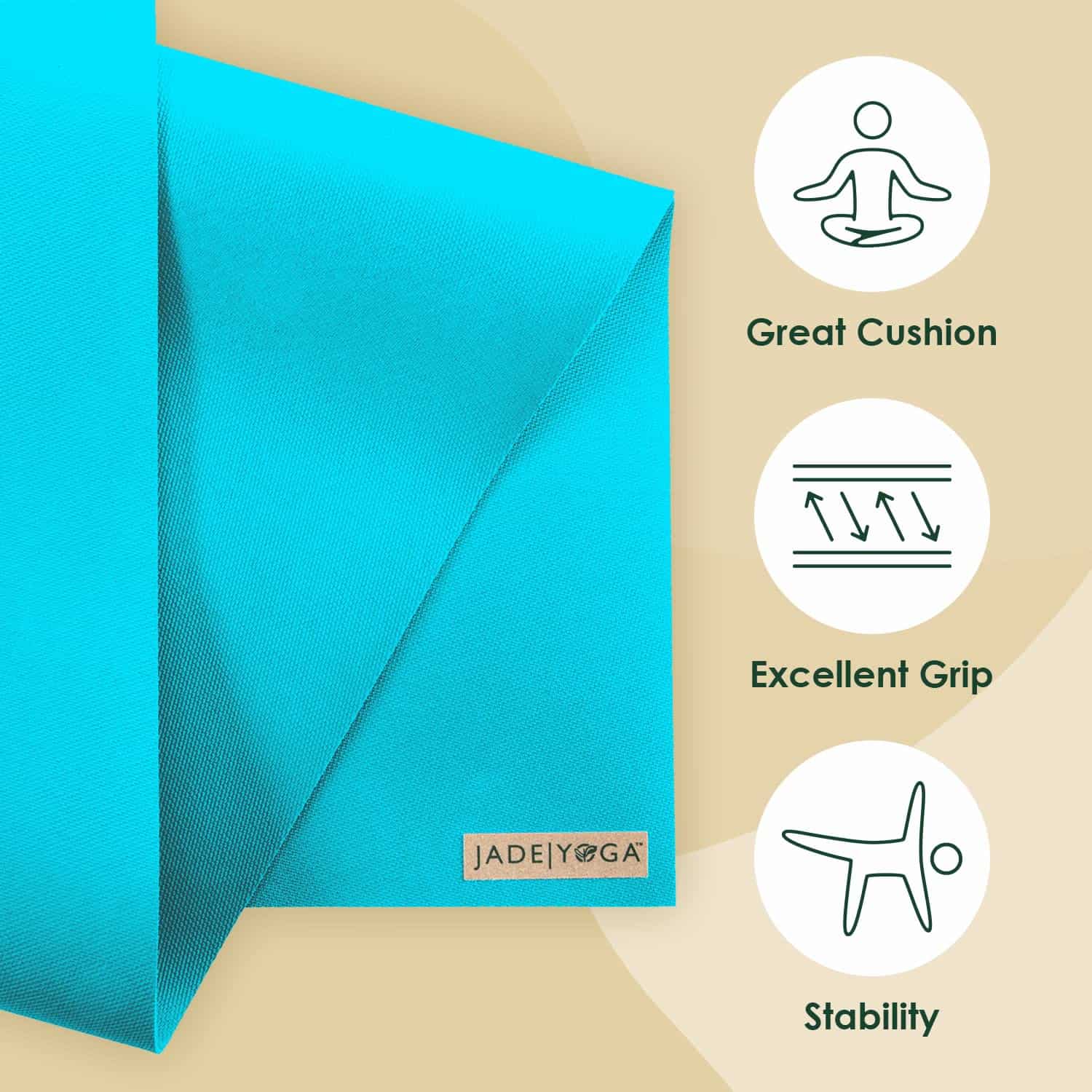 Tapete de Yoga JadeYoga Harmony - Tapete -Turquesa - Imagen 3