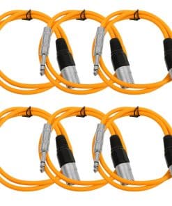 Seismic Audio SATRXL-M2Orange6 2 Pies XLR Macho a 1/4