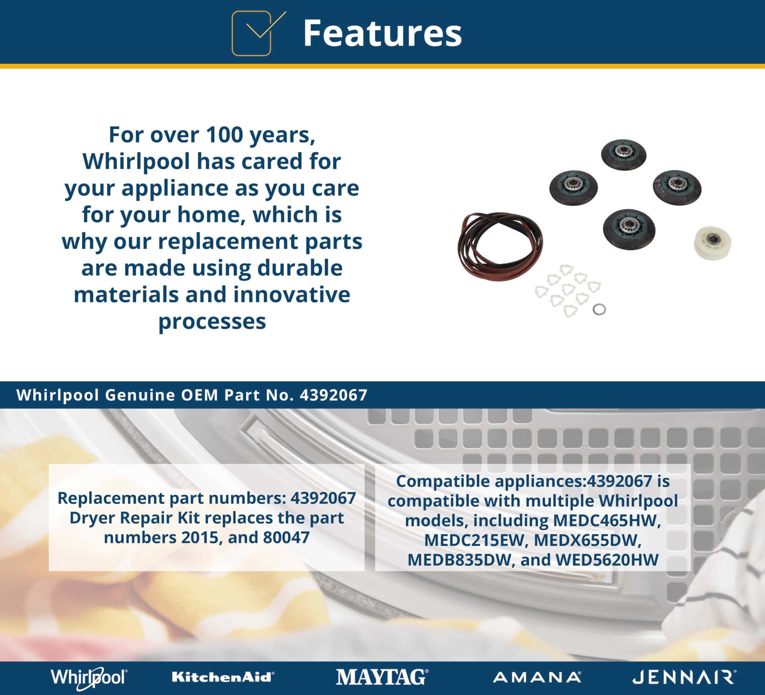 Kit de Reparación Whirlpool 4392067, Versión Original - Imagen 4