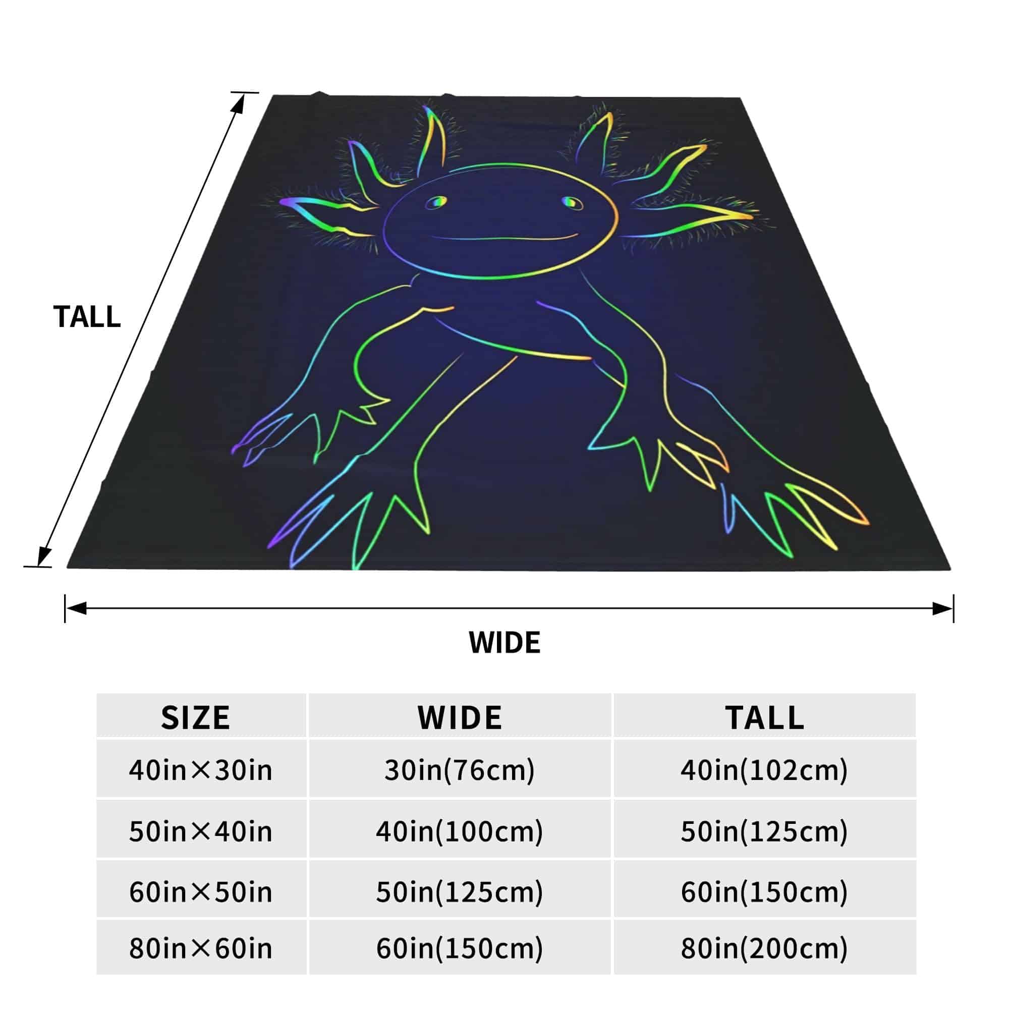 Manta de Cama de Axolotes Arcoíris Estilizados para Niños - Imagen 4