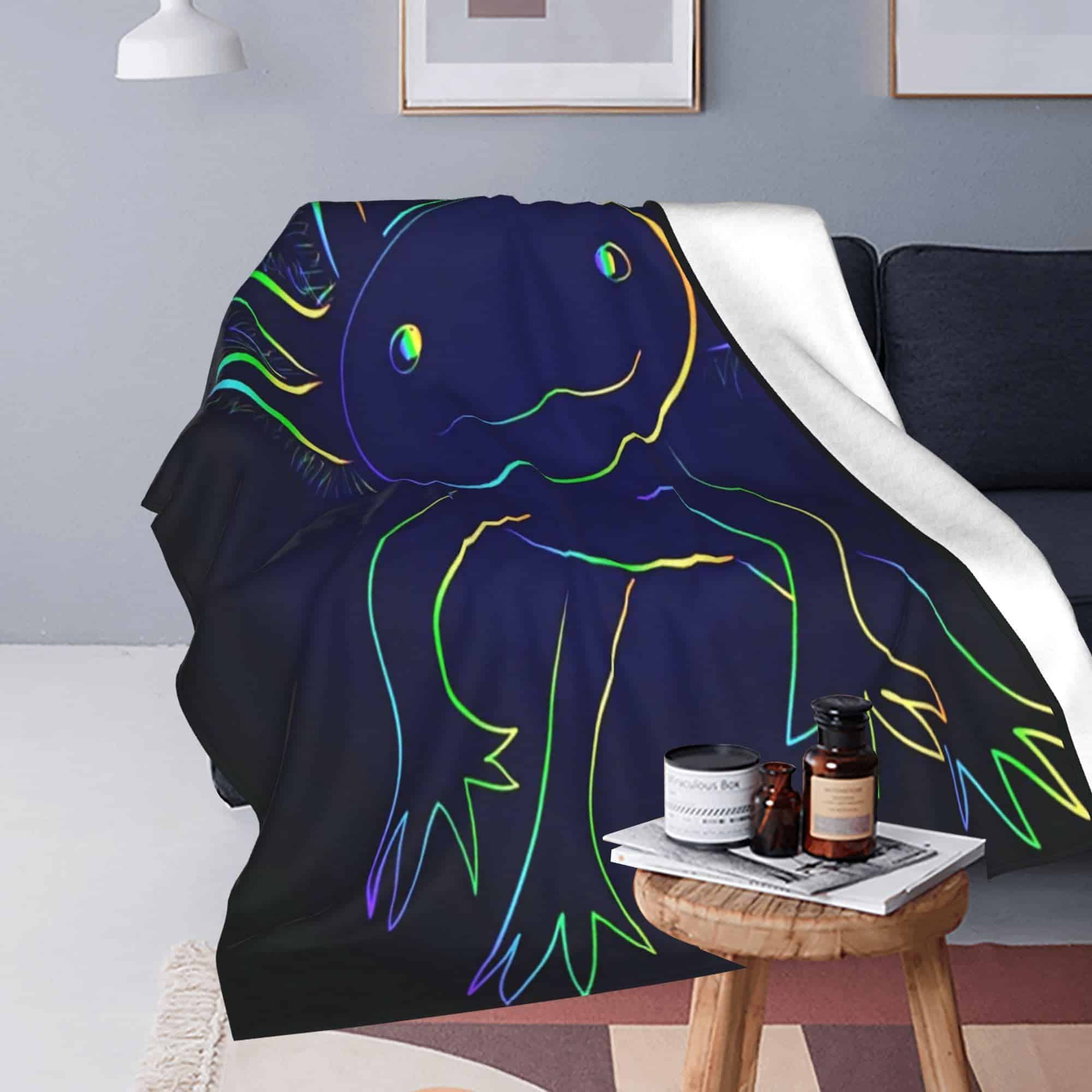 Manta de Cama de Axolotes Arcoíris Estilizados para Niños - Imagen 10