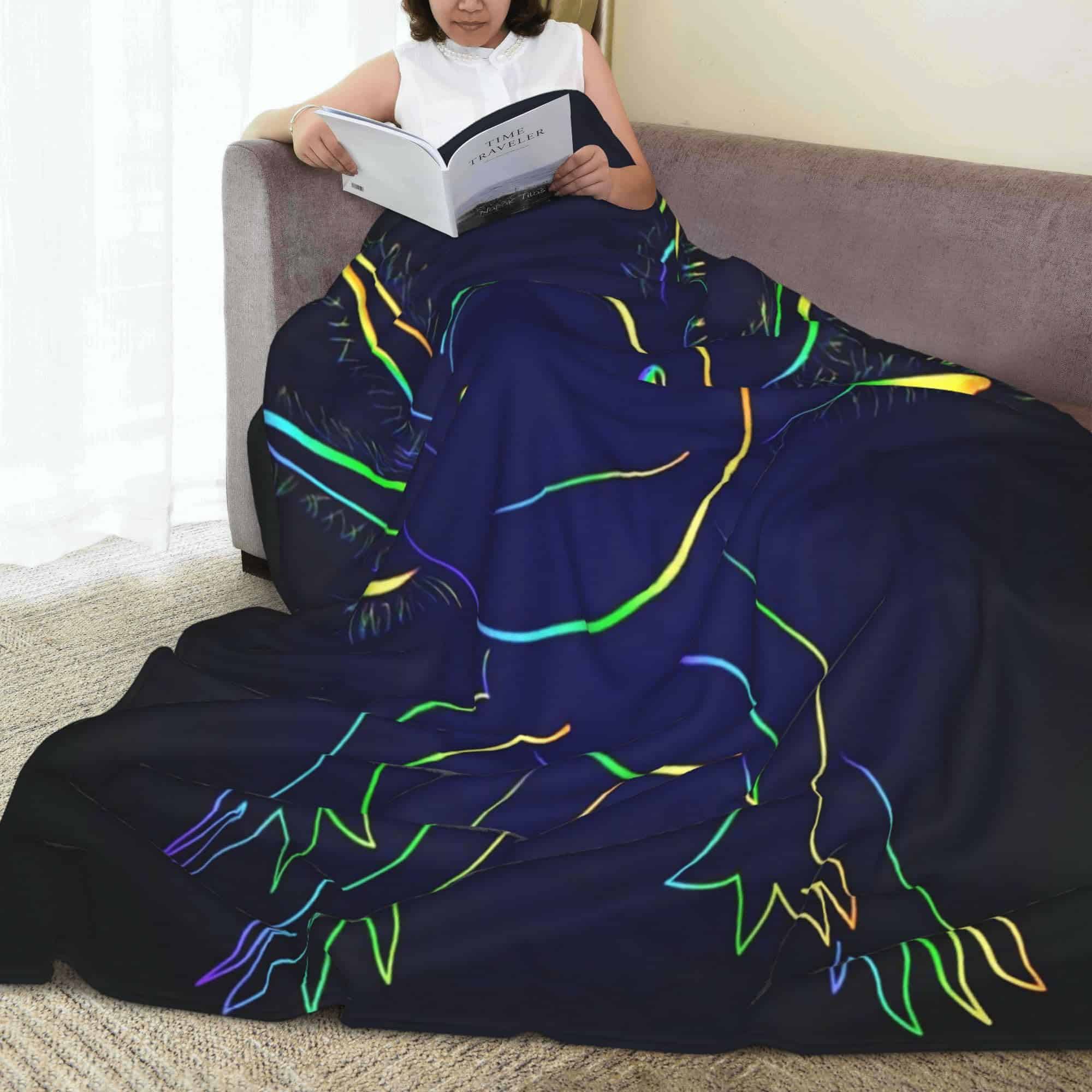 Manta de Cama de Axolotes Arcoíris Estilizados para Niños - Imagen 7