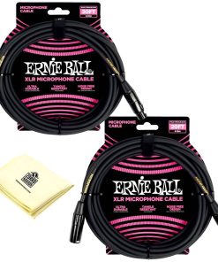 Paquete de 2 Cables de Micrófono XLR Ernie Ball con Paño de