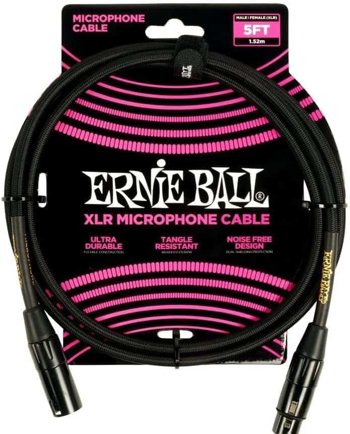 Cable de Micrófono XLR Trenzado Ernie Ball -Negro - Imagen 3