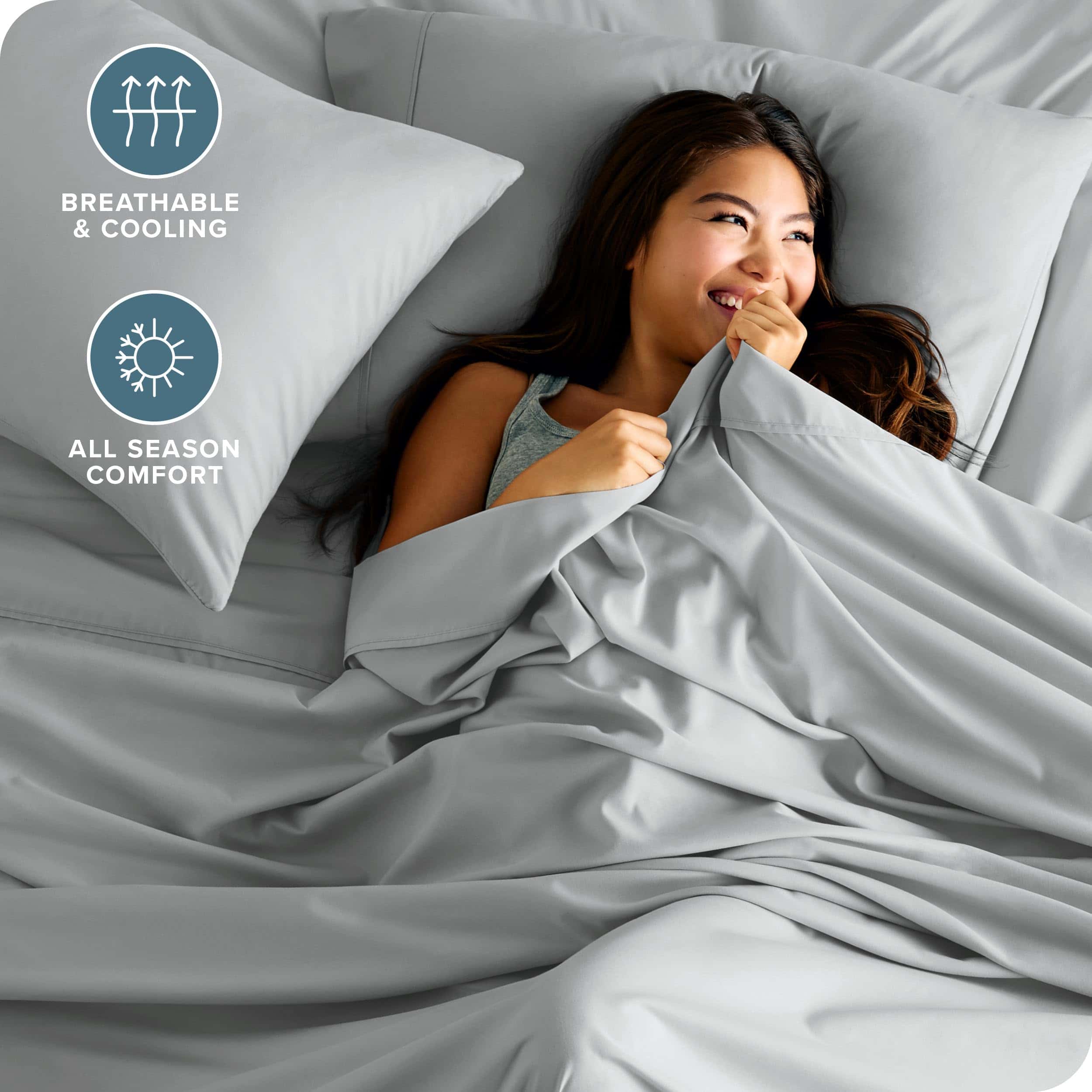 Juego de sábanas Twin XL Bare Home - -Gris Francés - Imagen 4