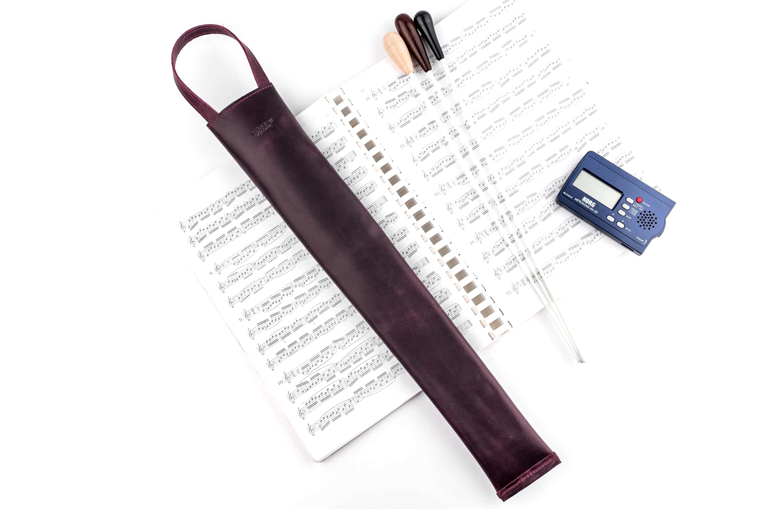 Estuche para batuta de director en cuero Crazy Horse - Imagen 3