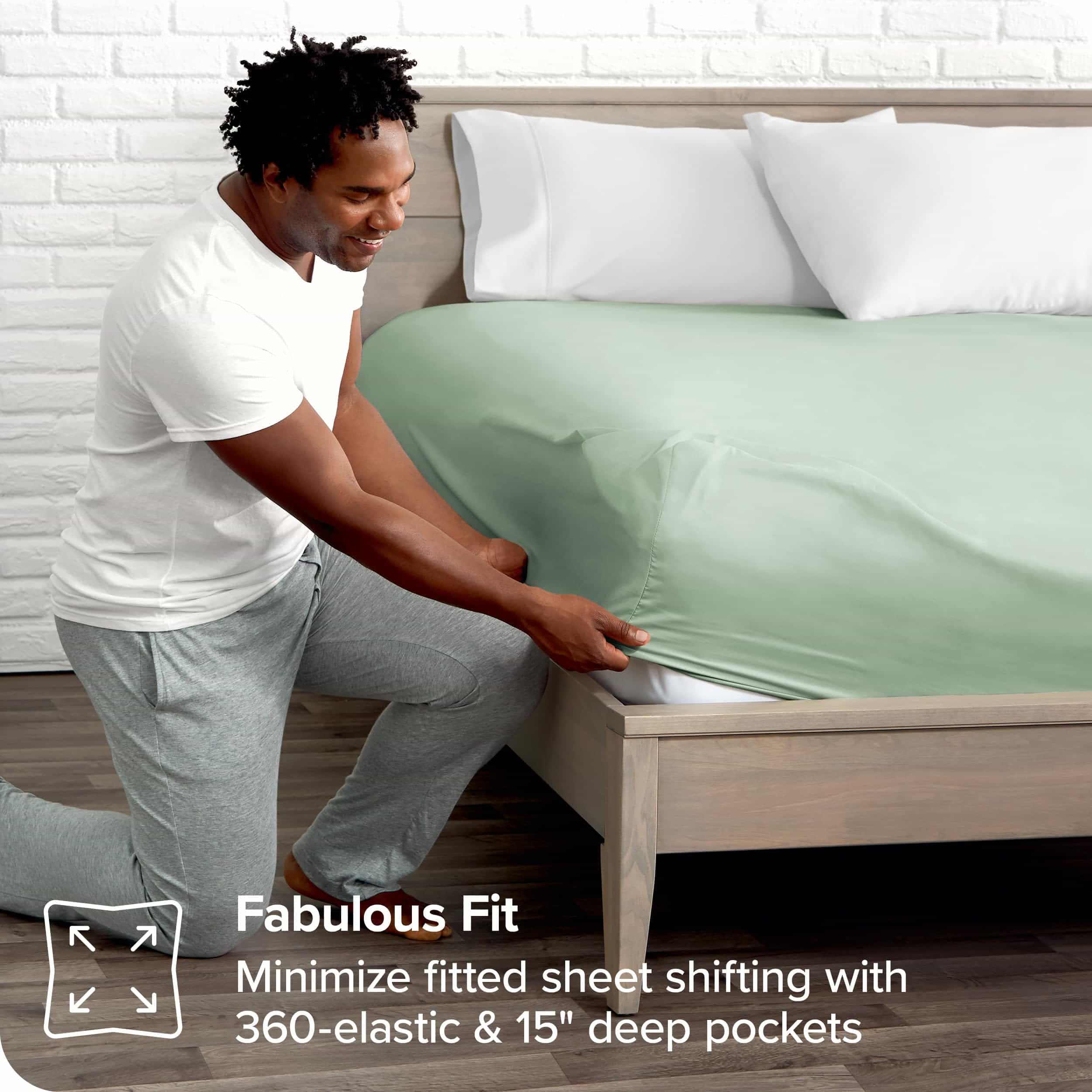 Sábana Ajustable de Sarga de Algodón Orgánico al 100% de - Imagen 4