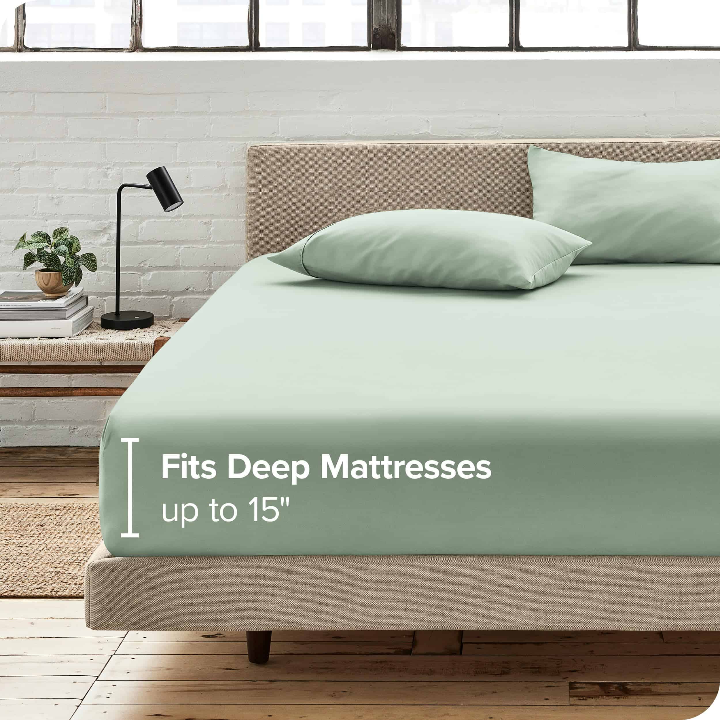 Sábana Ajustable de Sarga de Algodón Orgánico al 100% de - Imagen 3