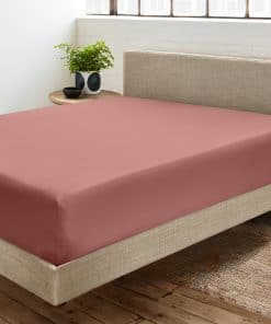 Sábana Ajustable de 100% Algodón Orgánico -Rosa Polvoriento