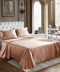 Juego de Sábanas de Satén CozyLux Tamaño -Rosa Salmón