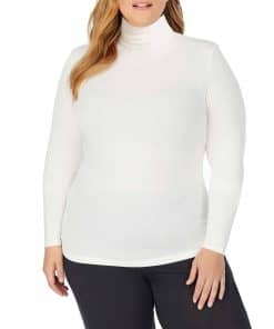 Top de cuello alto de manga larga Cuddl Duds Softwear con