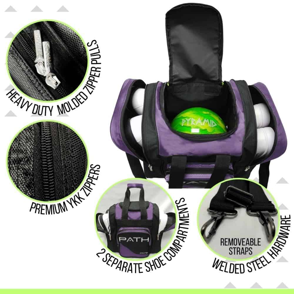 Bolso Deluxe de una Solapa Pyramid Path Pro - Negro/Morado - Imagen 4