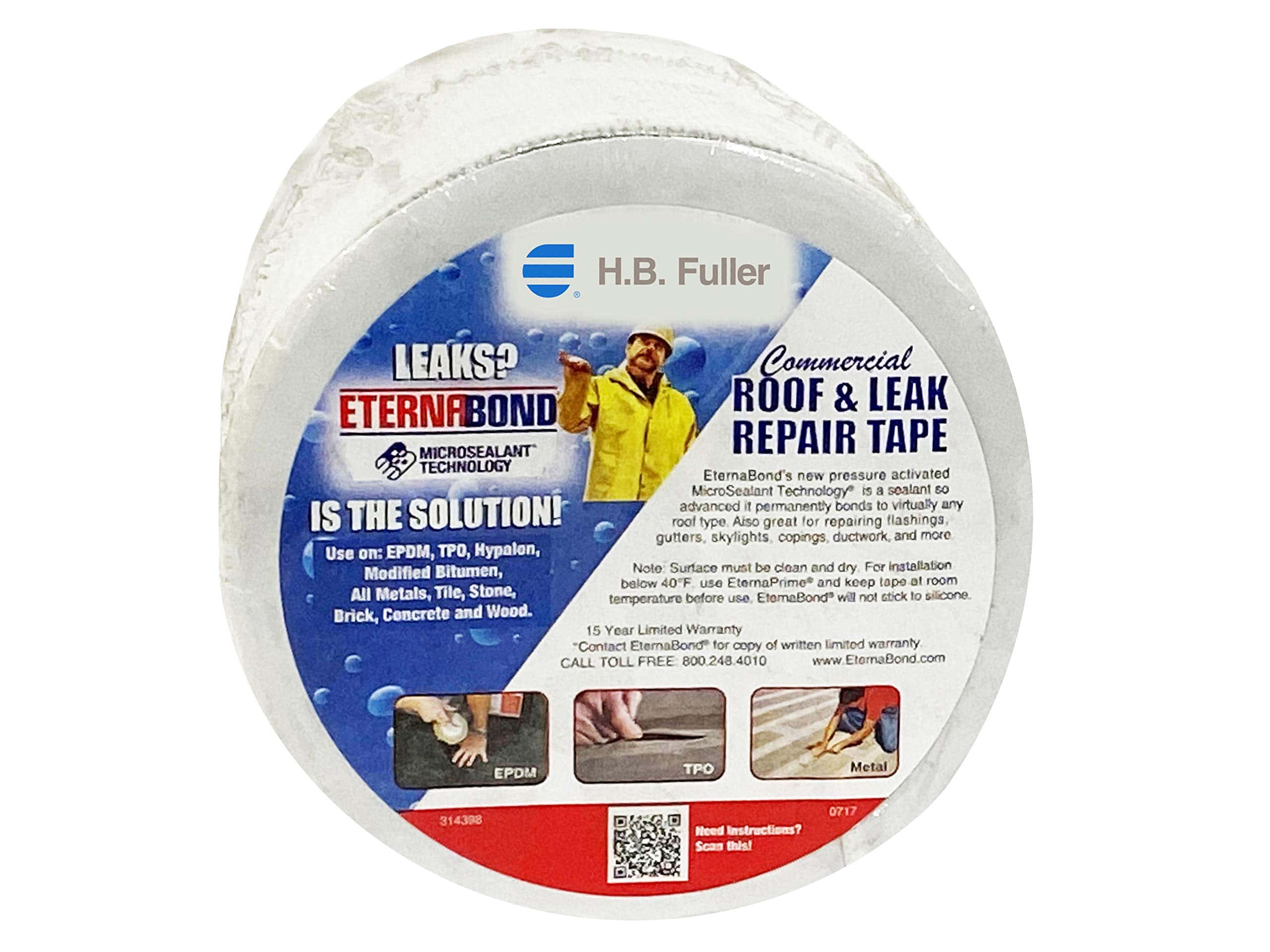 Cinta de Poliéster Tejido EternaBond WebSeal Blanca 6" x50' - Imagen 3