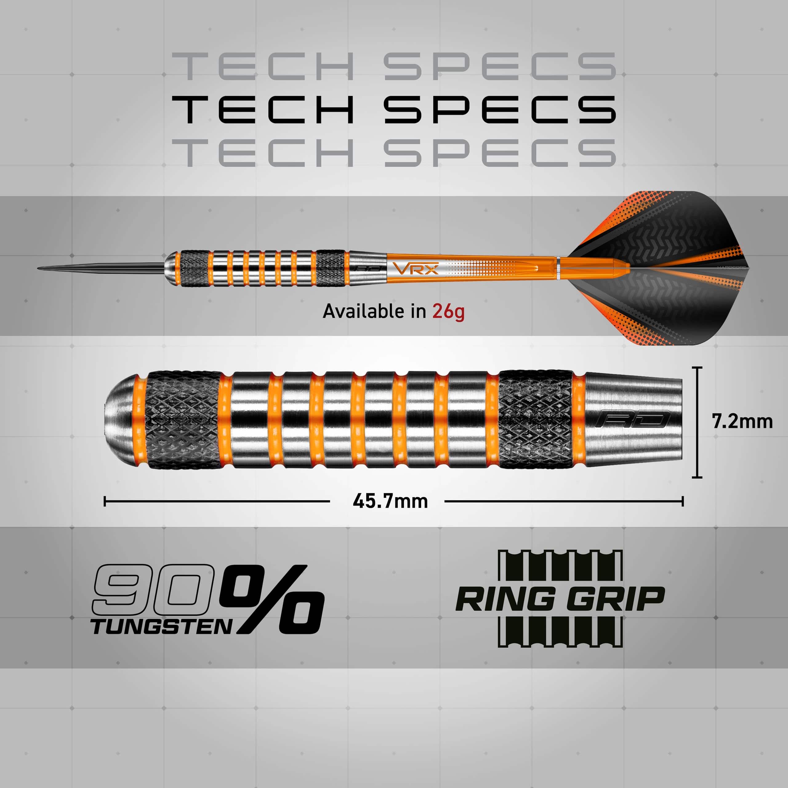 RED DRAGON Amberjack 7: Set de Dardos de Tungsteno de 26g - Imagen 5