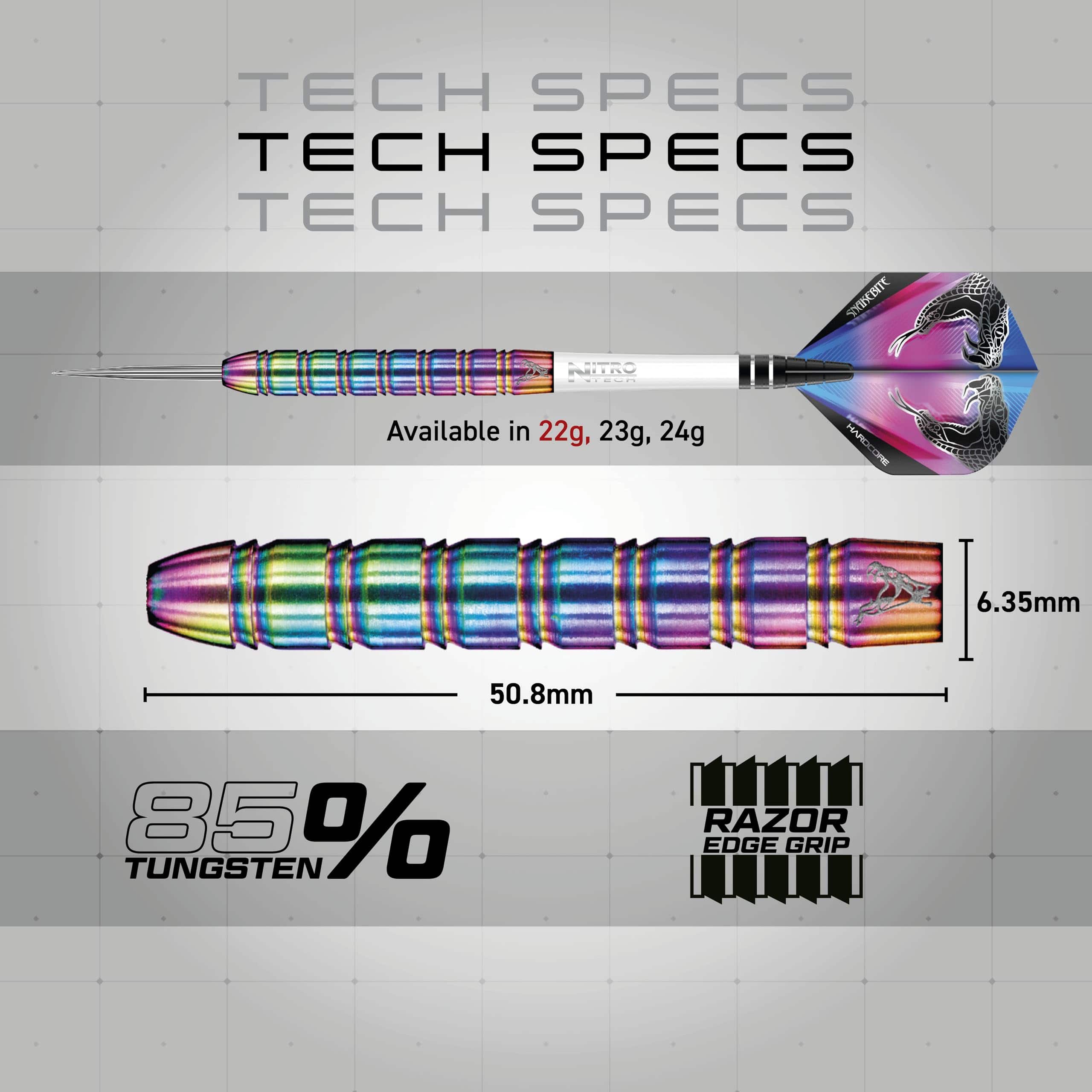 RED DRAGON Peter Wright Snakebite 1: Set de dardos de - Imagen 5