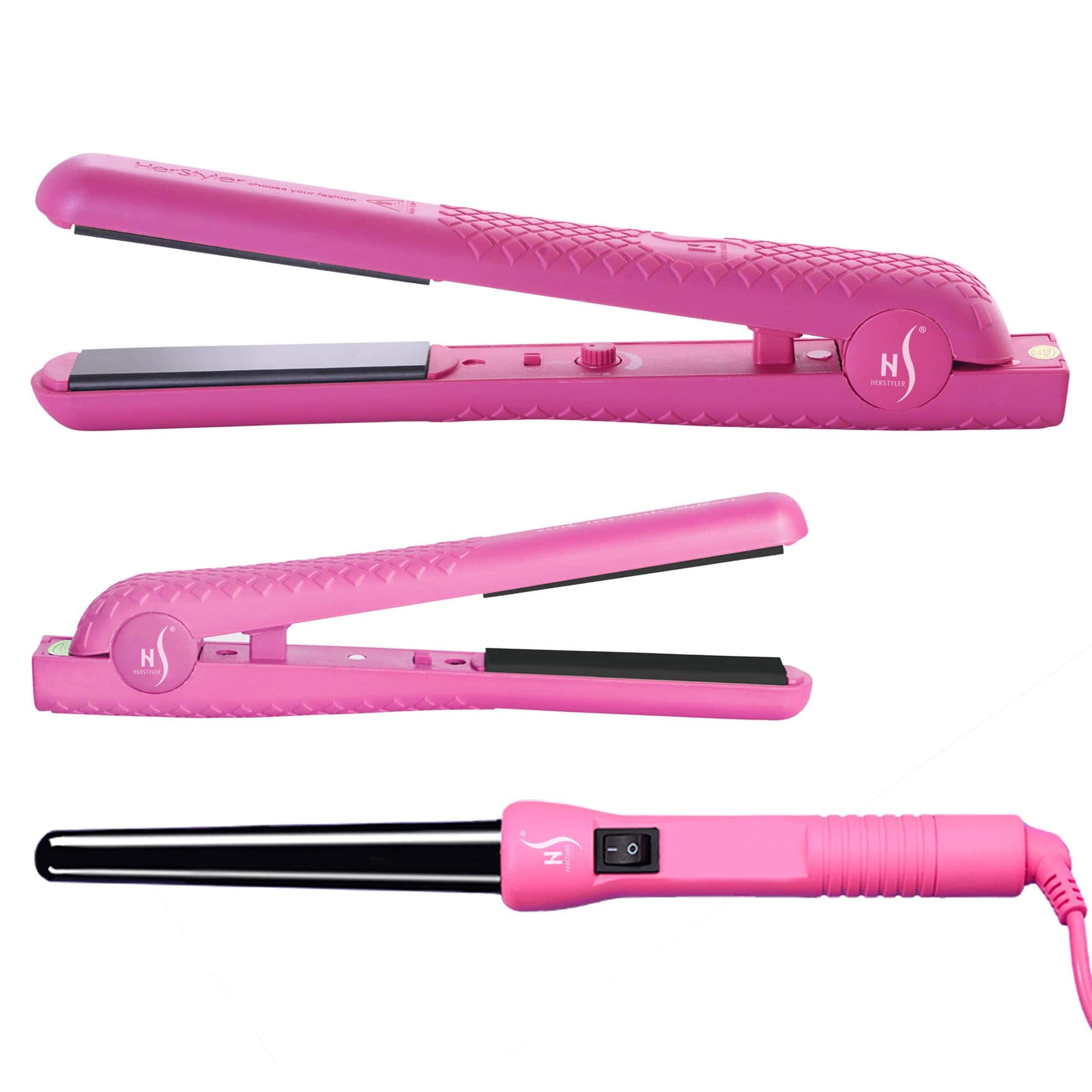 Set de Plancha y Rizador HerStyler - Mini Plancha, Plancha
